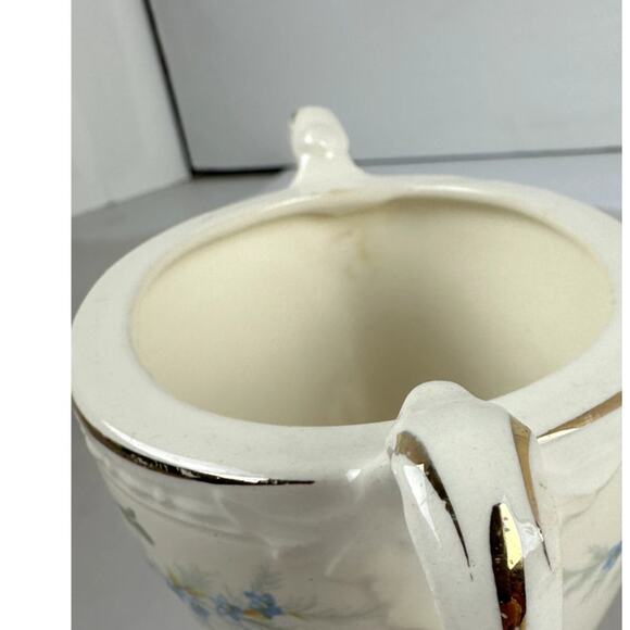 Cream & Sugar Eggshell Gold Trim Cabbage Roses Homer L. Laughlin Georgian USA - Picture 14 of 16